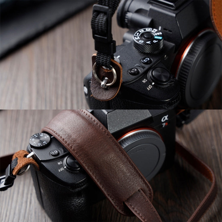 Outdoor Photography Cowhide Leather Camera Shoulder Hanging Neck Winding Strap, Spec: Top-layer (Black) - Camera Strap by PMC TechLife | Online Shopping South Africa | PMC TechLife | Buy Now Pay Later Mobicred