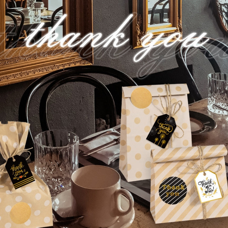 24 In 1 Point Striped Cowhide Paper Bag Retro Thanks Gift Bag Party Bakery Biscuits Candy Bag(Style 2) - Gift Bags & Wrapping Supplies by PMC TechLife | Online Shopping South Africa | PMC TechLife