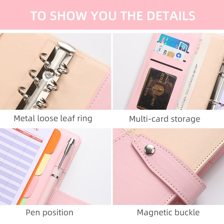 A6 YMX-012 PU Leather Budget Binder Notebook Macaron Color Matching Handbook(Orange+Brown) - Notebooks by PMc TechLife | Online Shopping South Africa | PMc TechLife | Buy Now Pay Later Mobicred