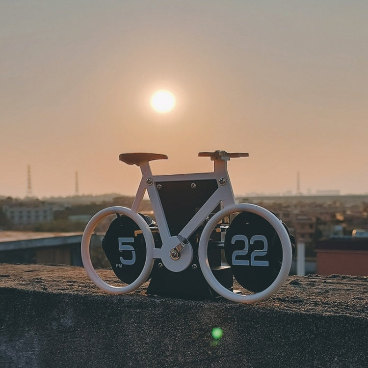 HY-F087 Retro Bicycle Shape Automatic Flip Home Decorative Turning Clock(Black) - free shipping - PMC TechLife - Order now!