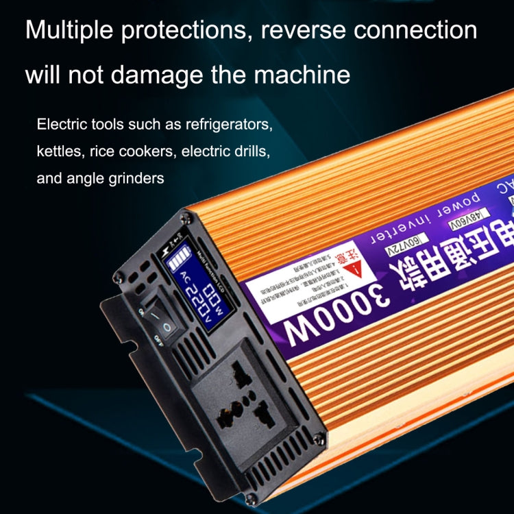 XINBOKE Universal Positive Wave Car Inverter Home Solar Inverter 60V/72V 3000W To 220V 1200W - Modified Square Wave by PMC TechLife | Online Shopping South Africa | PMC TechLife | Buy Now Pay Later Mobicred