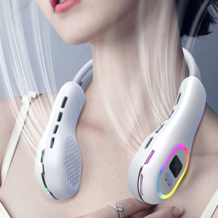 S57 Outdoor Sports RGB Hanging Neck Fan Folding Portable Mini Bladeless USB Fan(Mint Green) - Electric Fans by PMC TechLife | Online Shopping South Africa | PMC TechLife | Buy Now Pay Later Mobicred