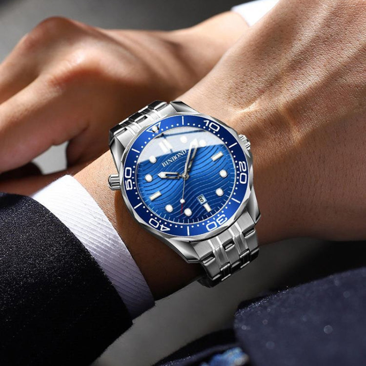 Inter-gold Blue Surface BINBOND B2820 Luminous 30m Waterproof Men Sports Quartz Watch - free shipping - PMC TechLife - Order now!