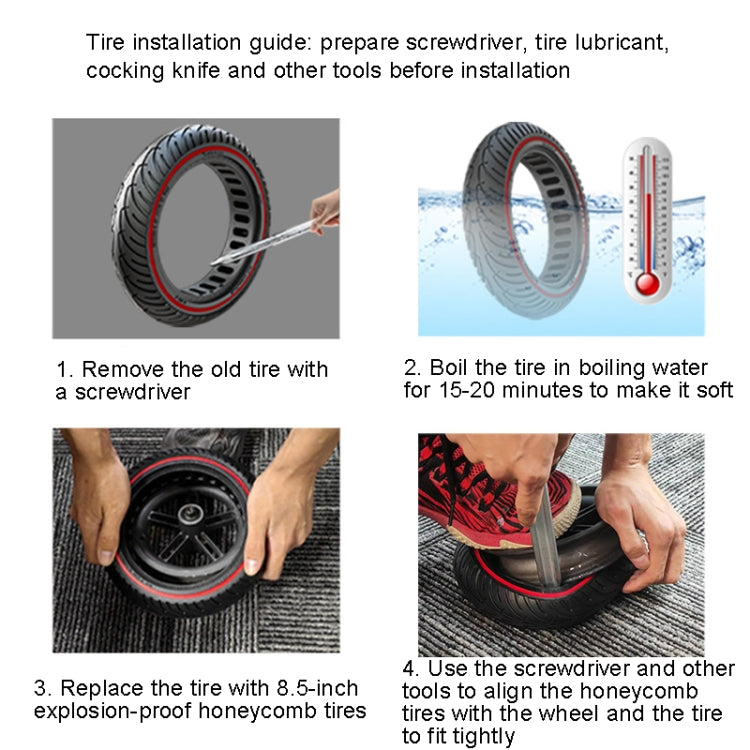 Electric Scooter 8.5 inch Honeycomb Solid Tire For Xiaomi M365/M365 Pro /1S/Pro2/Essential(Black) - Accessories & Parts by PMc TechLife | Online Shopping South Africa | PMc TechLife | Buy Now Pay Later Mobicred