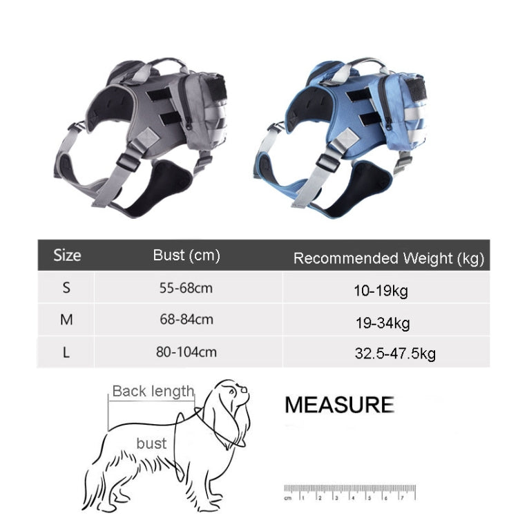 Dog Explosion-proof Chest Strap With Detachable Combination Backpack, Size: M(Lake Blue) - Leashes & Chest Strap by PMC TechLife | Online Shopping South Africa | PMC TechLife | Buy Now Pay Later Mobicred