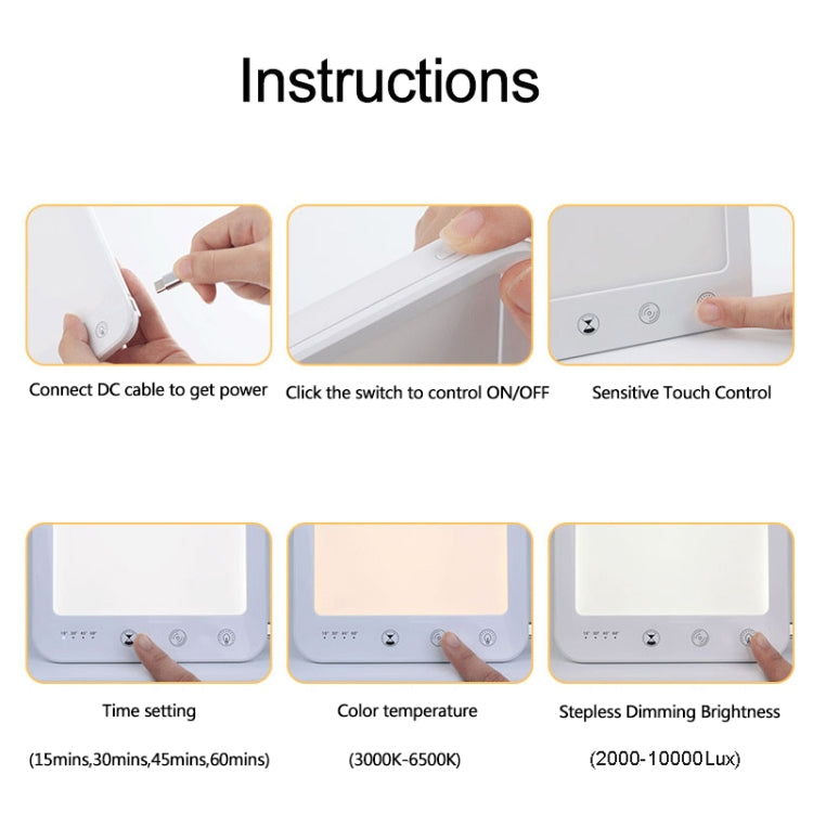 JSK-30 LED Timing Intelligent Dimming SAD Therapy Lamp, Specification: With Power Line+UK Plug - free shipping - PMC TechLife - Order now!