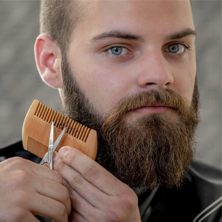 TW-BC90 Beard Wooden Comb Beard Shape Double-Sided Comb With PU Leather Case - Hair Trimmer by PMC TechLife | Online Shopping South Africa | PMC TechLife | Buy Now Pay Later Mobicred