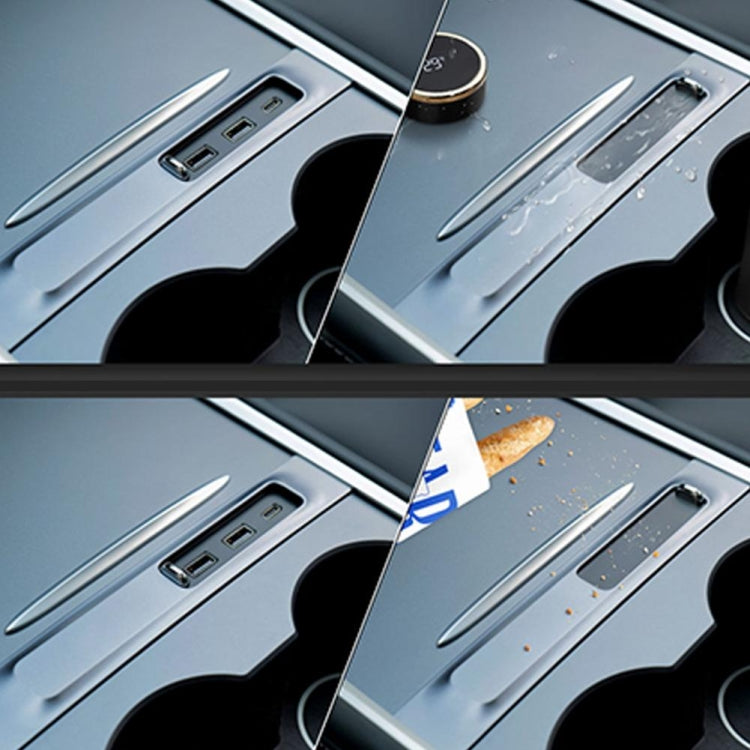 For Tesla Model 3/Y Car T09 Center Console 27W 3-in-1 USB Hub Docking Station(Gray Black) - DIY Modified Charger by PMC TechLife | Online Shopping South Africa | PMC TechLife | Buy Now Pay Later Mobicred