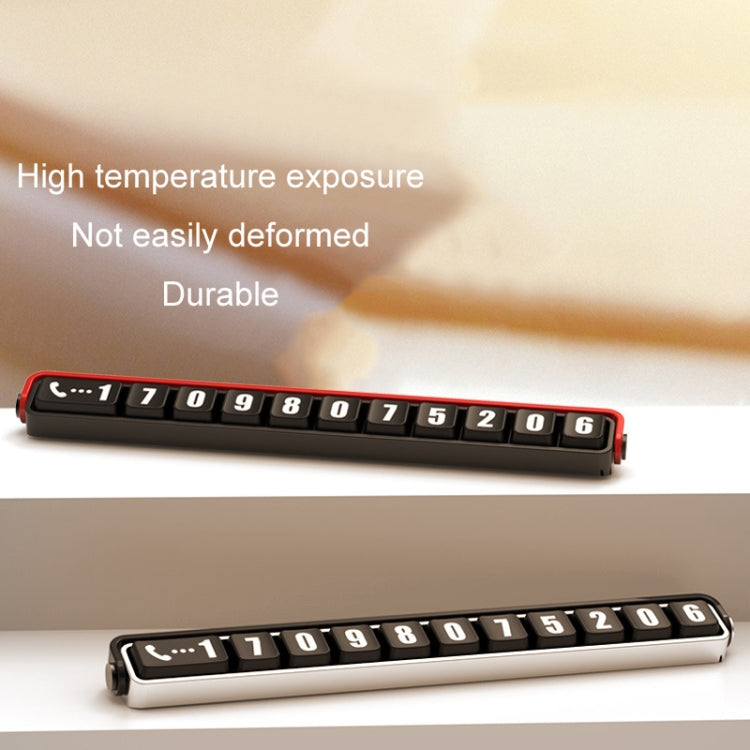 Aluminum Alloy Temporary Parking Number Plate Interior Decoration(Black Red) - free shipping - PMC TechLife - Order now!