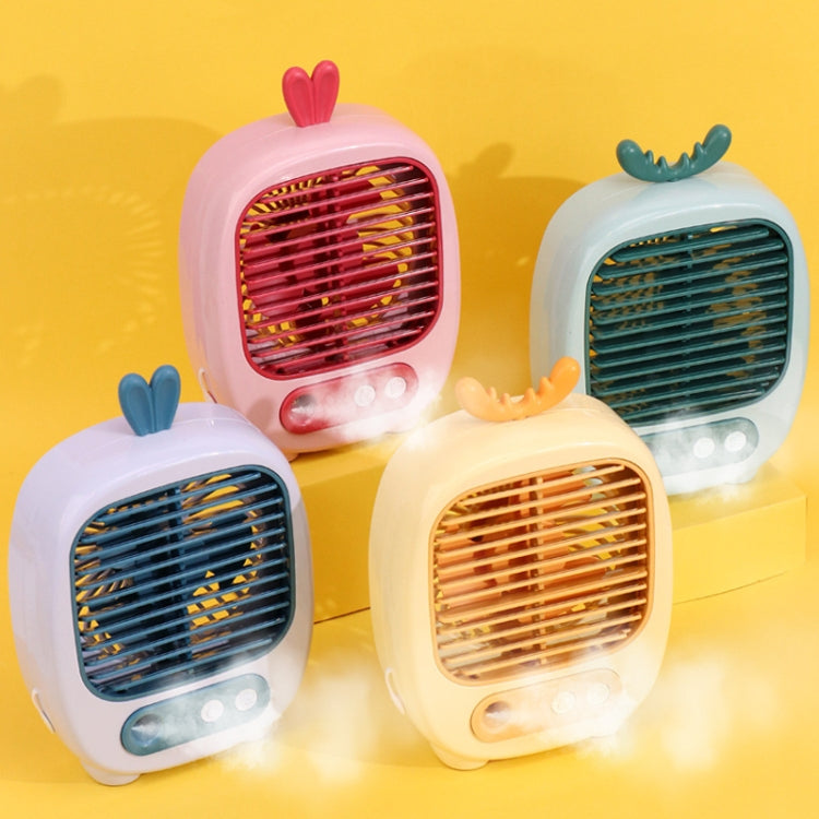 1315 Spray Humidification Hydrating Cartoon Fan USB Charging Desktop Fan(Deer Pink) - Electric Fans by PMC TechLife | Online Shopping South Africa | PMC TechLife | Buy Now Pay Later Mobicred