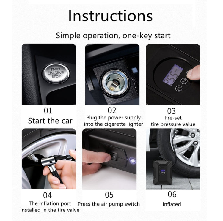SUITU ST-818 DC 12V Wired Car Air Pump Tire Inflator With LED Lighting Pointer Model+Toolbox - free shipping - PMC TechLife - Order now!
