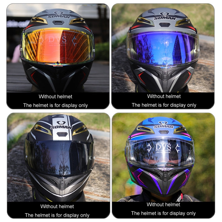 Motorcycle Helmet Lens with Anti-fog Spikes for SOMAN K1/K3SV/K5, Color: Tea Film Revo Purple Red Gold - Helmets by PMC TechLife | Online Shopping South Africa | PMC TechLife | Buy Now Pay Later Mobicred