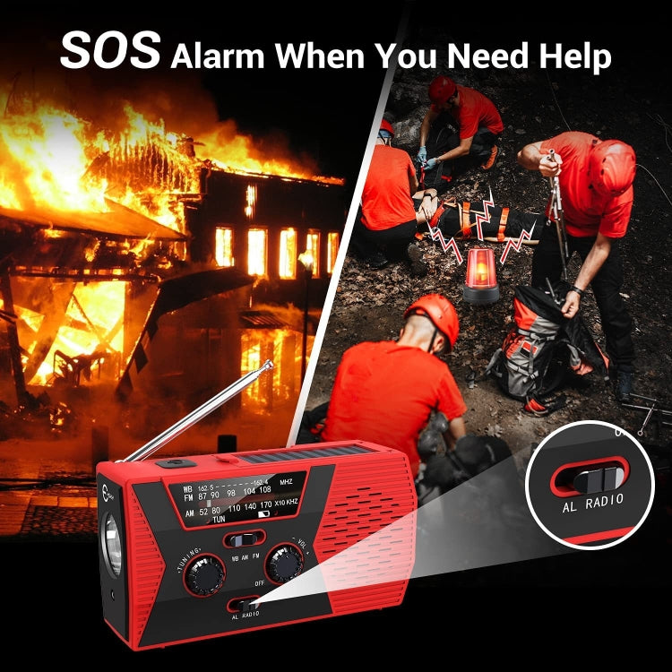 AM/FM/NoAA 2000mAh Emergency Radio Portable Hand Crank Solar Powered Radio(Orange) - Radio Player by PMC TechLife | Online Shopping South Africa | PMC TechLife | Buy Now Pay Later Mobicred