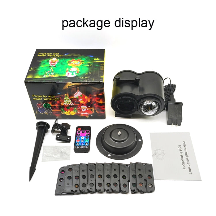 16 Cards US Plug Not Easy To Fade Card Pattern 9W Double Cylinder Water Pattern Christmas Projection Light - Christmas Decoration Lamps by PMc TechLife | Online Shopping South Africa | PMc TechLife | Buy Now Pay Later Mobicred