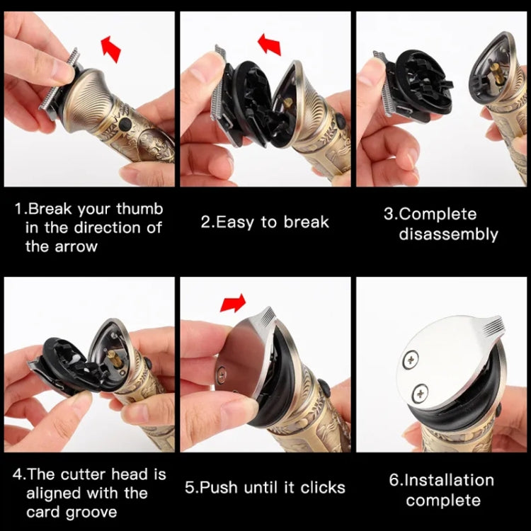 6 In 1 Men Multi-Functional Clipper Metal Body Hair Cutting(Bronze) - Hair Trimmer by PMC TechLife | Online Shopping South Africa | PMC TechLife | Buy Now Pay Later Mobicred