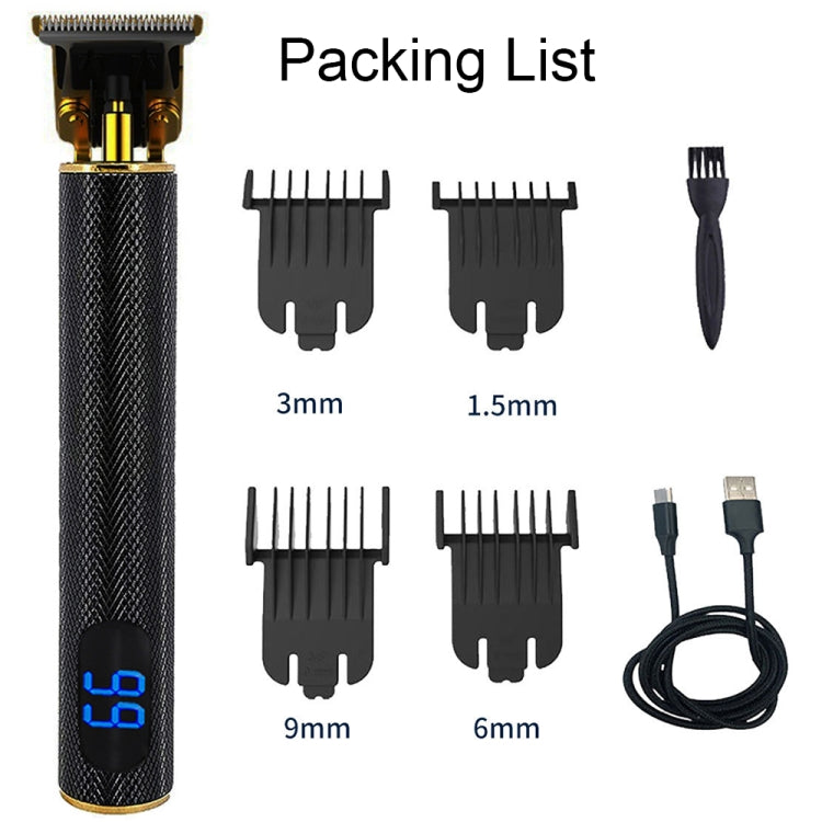 USB Rechargeable Digital Display Engraving Ceramic Knife Electric Hair Clipper(Digital Display Black) - free shipping - PMC TechLife - Order now!