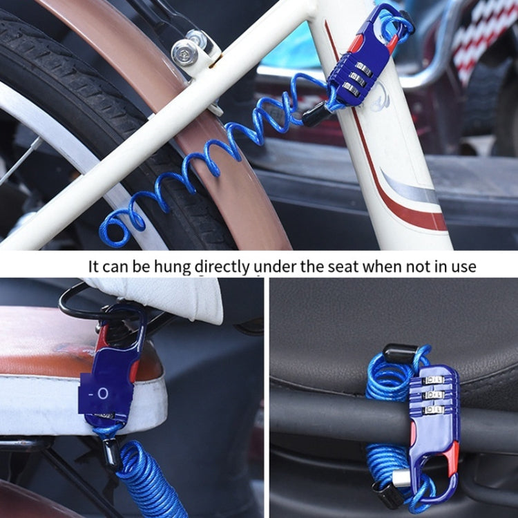 Helmet Anti Theft Password Lock Motorcycle Car Basket Soft Lock(Black) - Bicycle Locks & Bicycle Pumps by PMC TechLife | Online Shopping South Africa | PMC TechLife | Buy Now Pay Later Mobicred
