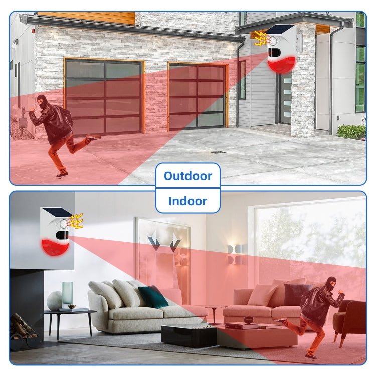 CT80R USB Upgrade Model Infrared Motion Detector Solar Outdoor PIR Wireless Strobe Siren Detector Sound Alarm - Infrared Detector by PMC TechLife | Online Shopping South Africa | PMC TechLife
