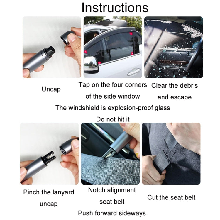 Vehicle-Mounted Multifunctional Broken Window Escape Safety Hammer(Silver) - Emergency Hammer by PMC TechLife | Online Shopping South Africa | PMC TechLife | Buy Now Pay Later Mobicred