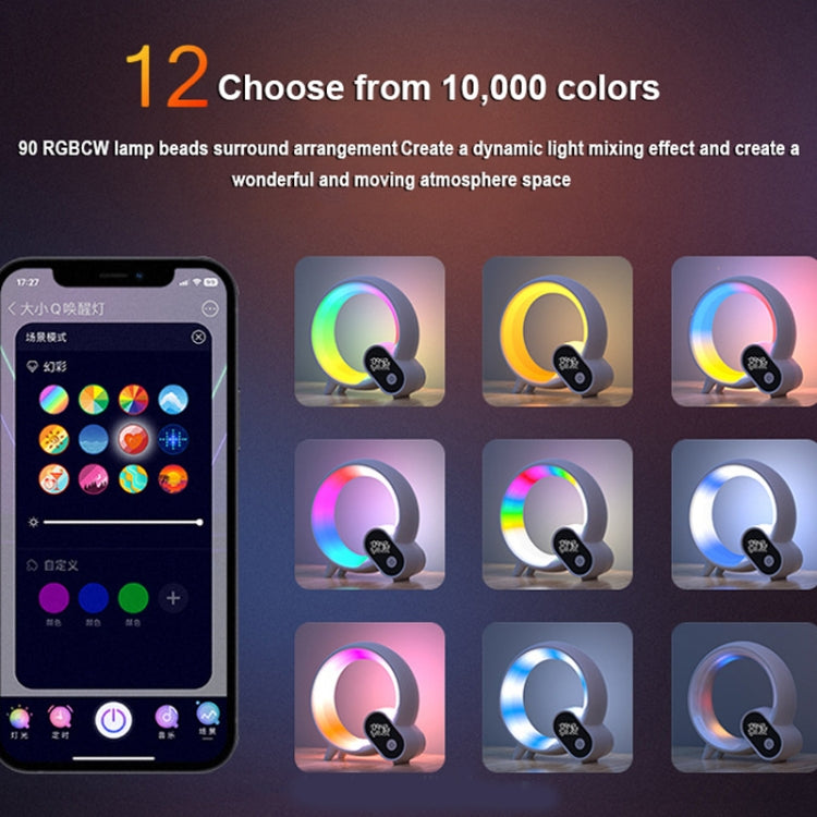 Multi-Functional RGBW Atmosphere Light Bluetooth Speaker Sunrise Wake-Up Lamp Digital Display Alarm Clock(White) - Novelty Lighting by PMC TechLife | Online Shopping South Africa | PMC TechLife | Buy Now Pay Later Mobicred