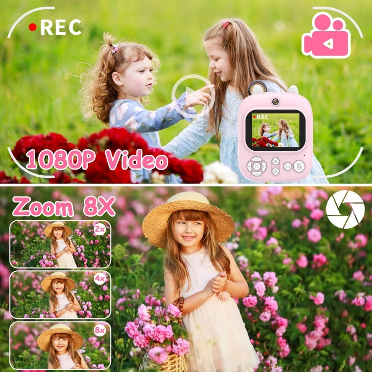 1200W Pixel 2.4 Inch Display Children Print Instant Camera 32G+Card Reader Purple - Children Cameras by PMC Jewellery | Online Shopping South Africa | PMC Jewellery | Buy Now Pay Later Mobicred