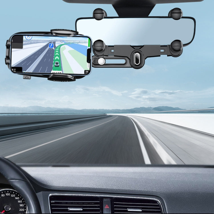 Car Rearview Mirror Navigation Retractable Multifunctional Mobile Phone Holder(Green) - Car Holders by PMC TechLife | Online Shopping South Africa | PMC TechLife | Buy Now Pay Later Mobicred