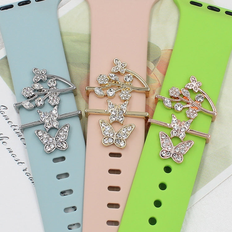 3pcs/Set Smart Watch Silicone Watch Band Decorative Ring Butterfly Buckle Watch Band Decorations(1) - free shipping - PMC TechLife - Order now!