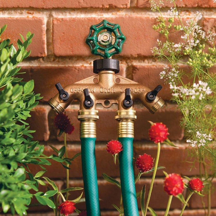 Garden Watering Agricultural Irrigation Family Car Wash Faucet Copper 4-way Ball Valve Water Divider(European Thread) - Watering & Irrigation by PMC TechLife | Online Shopping South Africa | PMC TechLife | Buy Now Pay Later Mobicred
