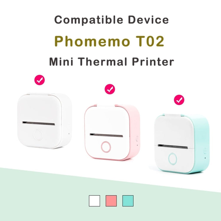 For Phomemo T02 3rolls Bluetooth Printer Thermal Paper Label Paper 53mmx6.5m 10 Years Black on White No Adhesive - Printer Accessories by Phomemo | Online Shopping South Africa | PMC TechLife