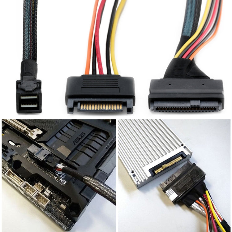 Mini SAS 36P HD8643 To MINI SAS 8639+ 15P Power Hard Drive Data Cable 0.5m - Others by PMC Jewellery | Online Shopping South Africa | PMC Jewellery | Buy Now Pay Later Mobicred