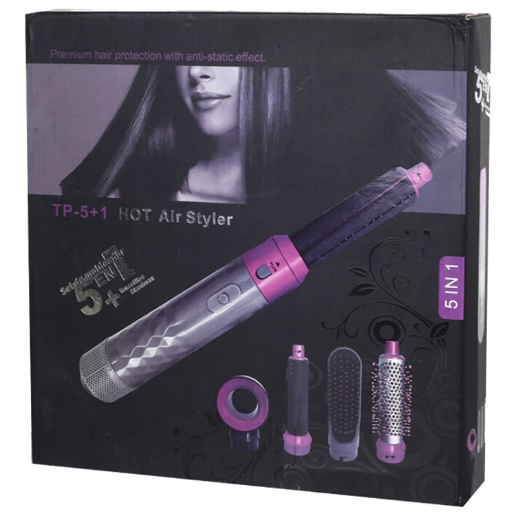 5 In 1 Hot Air Comb Automatic Curling Iron Curling & Straightening Hair Styling Comb Hair Dryer, Power: UK Plug - free shipping - PMC TechLife - Order now!