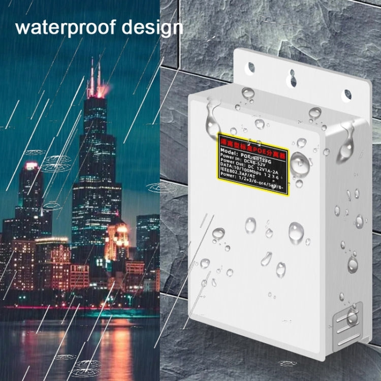 POE-4812FG 48V To 12V Isolated Standard POE Splitter Outdoor Monitoring Waterproof Power Supply Module - Cable & Adapter by PMC TechLife | Online Shopping South Africa | PMC TechLife