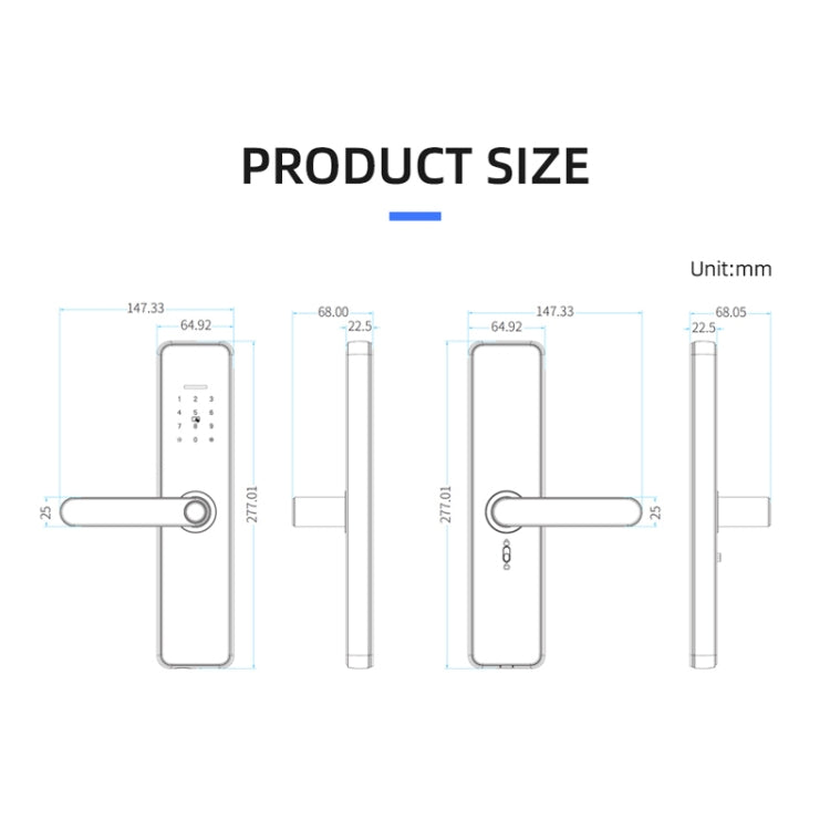 C91 Tuya Smart WiFi Password Fingerprint Electronic Door Lock(Black) - free shipping - PMc TechLife - Order now!