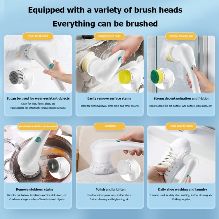 5-in-1 Replace Brush Head Electric Handheld Scrubber Heads Home Washing Tools - Sponges, Cloths & Brushes by PMc TechLife | Online Shopping South Africa | PMc TechLife | Buy Now Pay Later Mobicred