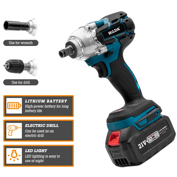 HILDA Motorized Wrenches Lithium Repair Parts With 22mm Socket, EU Plug, Model: Blue With 1 Battery+1 Charger(3000mAh) - free shipping - PMC TechLife - Order now!