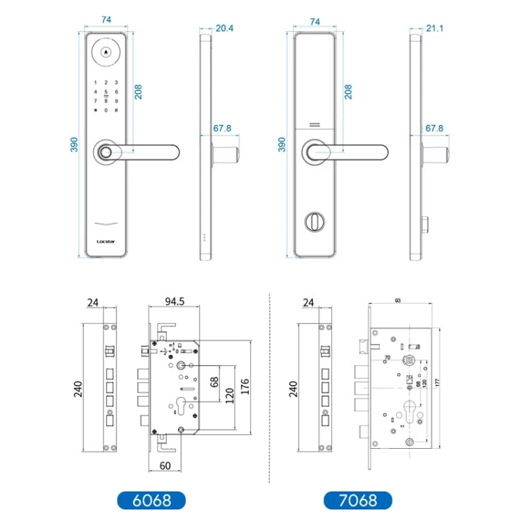 A60 Smart Fingerprint Password Door Lock With Doorbell, Spec: Tuya APP Version Gray - Door Lock by PMc TechLife | Online Shopping South Africa | PMc TechLife | Buy Now Pay Later Mobicred