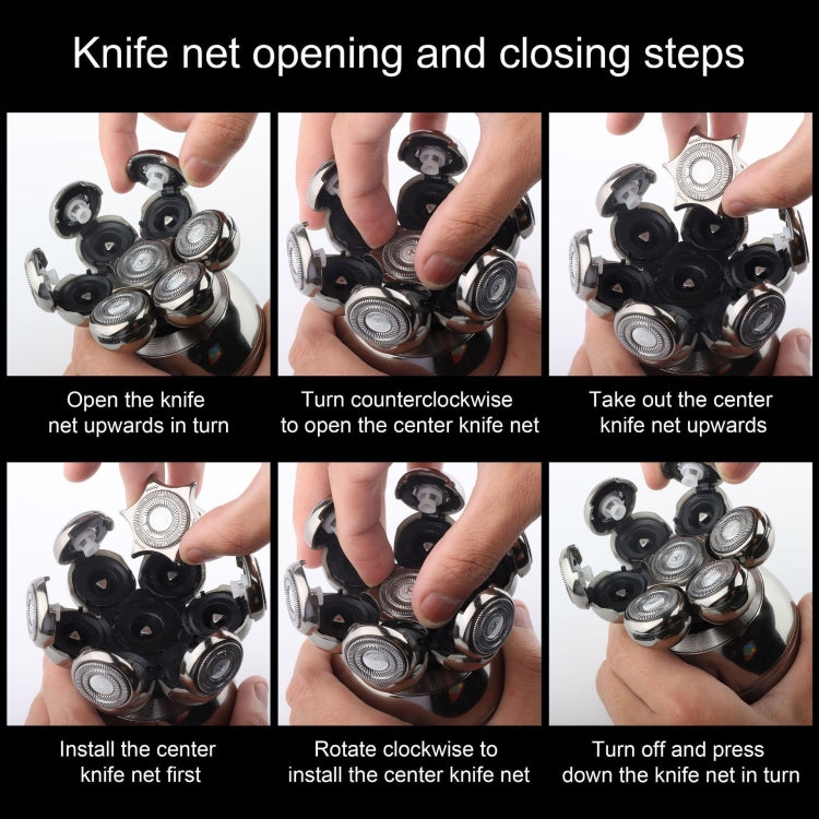 Universal Wet Dry Electric Shavers Replacement Blade Head, Spec: 8 Blades Head Black - Shavers Parts by PMC TechLife | Online Shopping South Africa | PMC TechLife | Buy Now Pay Later Mobicred