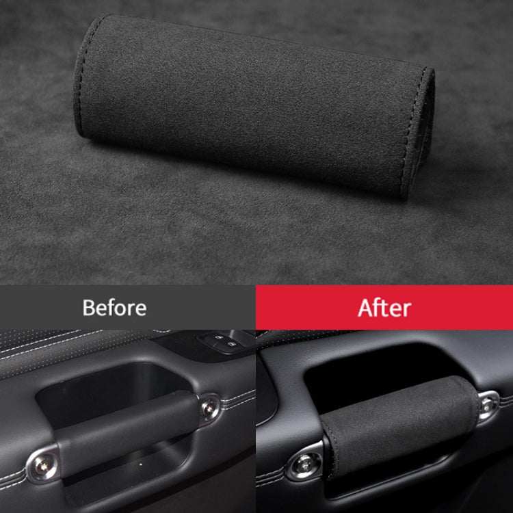 1pair Car Door Handle Decorative Anti-Scratch Cover Car Slippery Leather Inner Door Handle Protective Cover(Red) - Car Interior Mouldings by PMC TechLife | Online Shopping South Africa | PMC TechLife | Buy Now Pay Later Mobicred