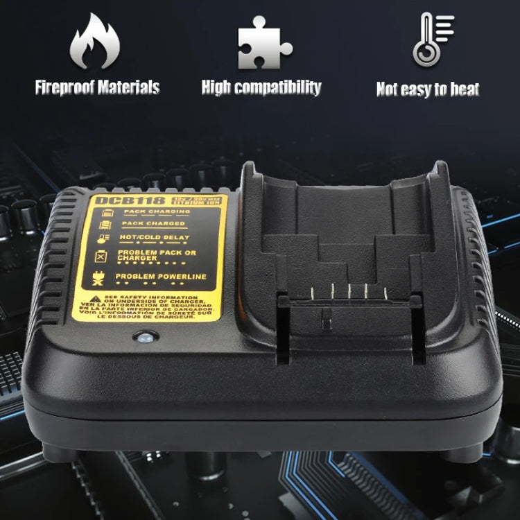 DCB118 For Dewalt 12V-20V Electric Tool Battery Charger, Plug: UK (Black) - Electric Saws & Accessories by PMC TechLife | Online Shopping South Africa | PMC TechLife | Buy Now Pay Later Mobicred