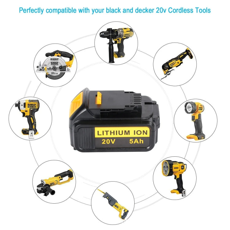 5000mAh For Dewalt DCB180 / DCB181 / DCB200 20V Electrical Tools Spare Battery - Electric Saws & Accessories by PMc TechLife | Online Shopping South Africa | PMc TechLife | Buy Now Pay Later Mobicred