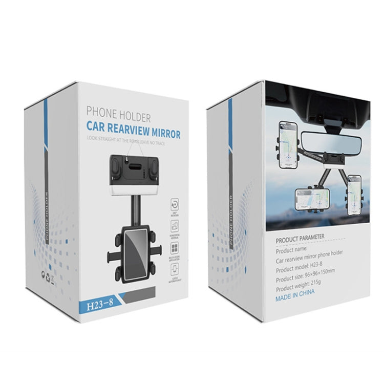 Car Rearview Mirror Phone Holder 360 Degree Rotation Smartphones Stand(Black) - Car Holders by PMC TechLife | Online Shopping South Africa | PMC TechLife | Buy Now Pay Later Mobicred