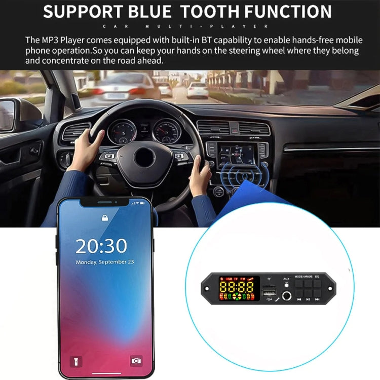 80W 12V Bluetooth MP3 Decoder Board With Power Amplifier Color Screen Call Recording, Model: Small Remote Control - Car MP3 & MP4 & MP5 by PMC TechLife | Online Shopping South Africa | PMC TechLife | Buy Now Pay Later Mobicred