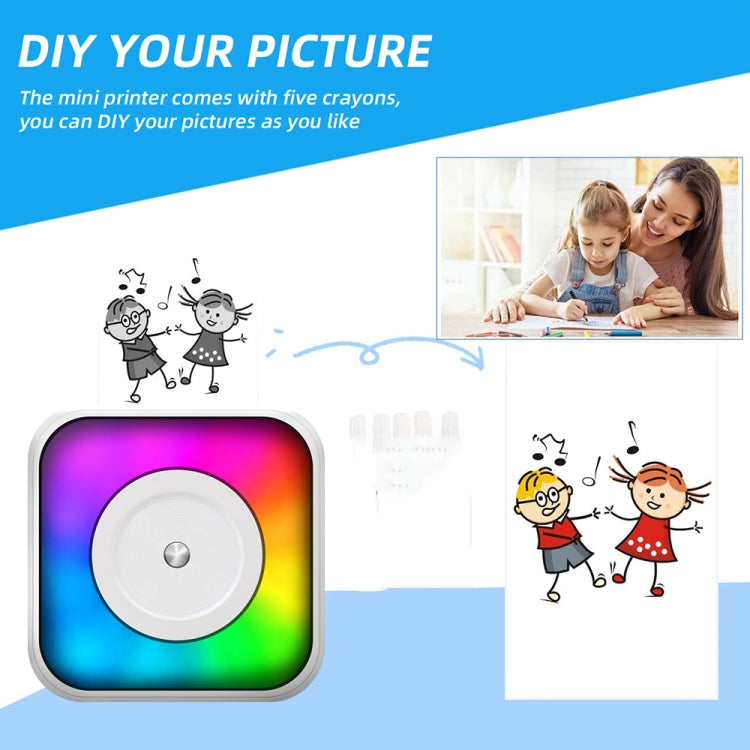 RGB Light Portable Mini Bluetooth Printer Inkless Document Label Printer with 1-Roll Paper - Receipt Printers by PMC TechLife | Online Shopping South Africa | PMC TechLife | Buy Now Pay Later Mobicred