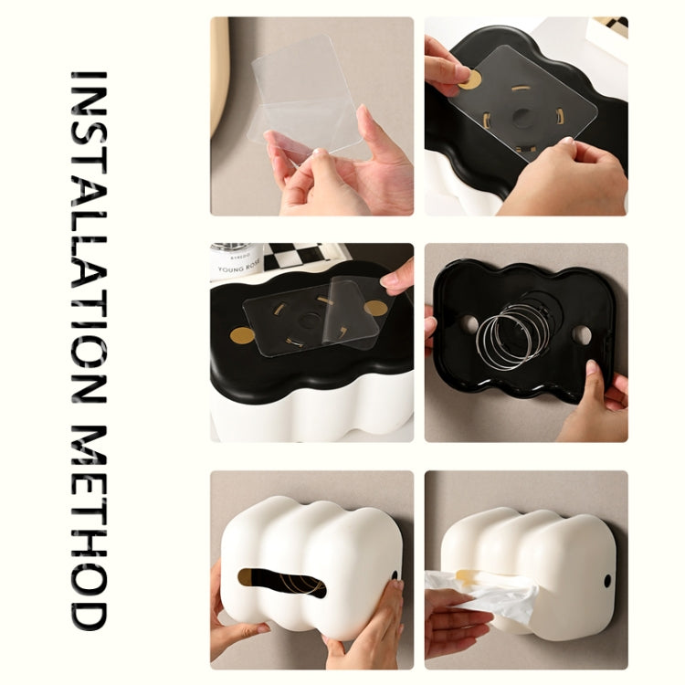 Cloud Tissue Box Tabletop Cream Style Wall Hanging Plastic Napkins Holder(White) - Storage Boxes by PMc TechLife | Online Shopping South Africa | PMc TechLife | Buy Now Pay Later Mobicred