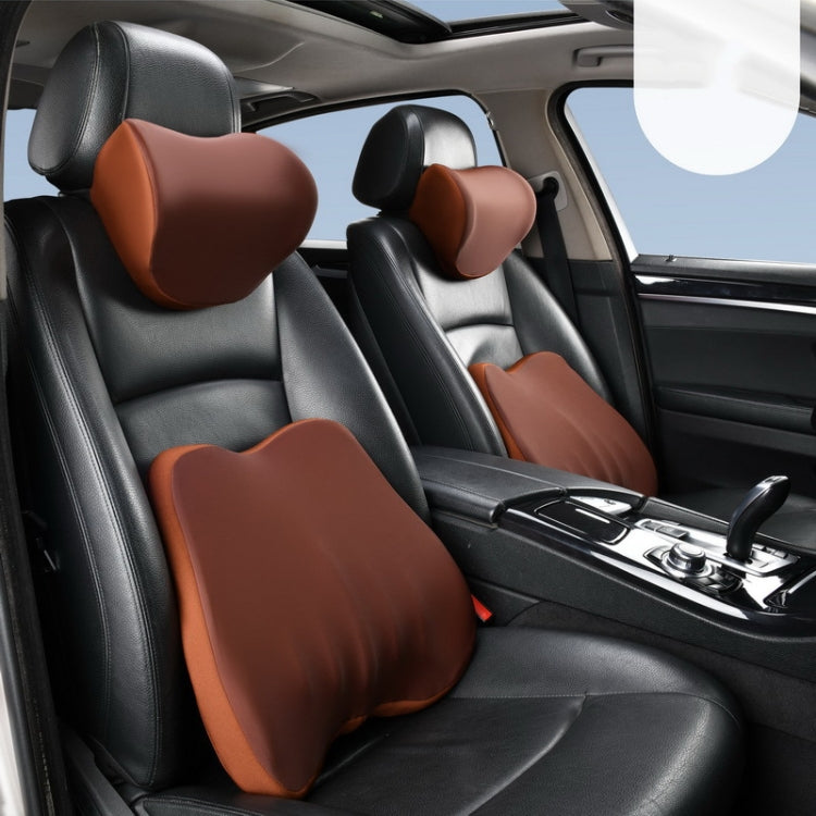 Car Memory Foam Neck Pillow Car Neck Rest Silk Pillow Car Seat Cervical Cushion, Style: Headrest Coffee - Seat Accessories by PMC TechLife | Online Shopping South Africa | PMC TechLife | Buy Now Pay Later Mobicred