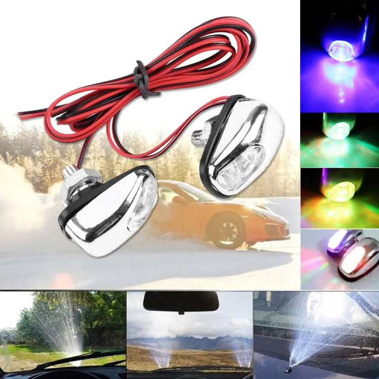 Car Wiper Sprayer Spray Decorative Lamp LED Hood Spray Lights(White) - free shipping - PMC TechLife - Order now!