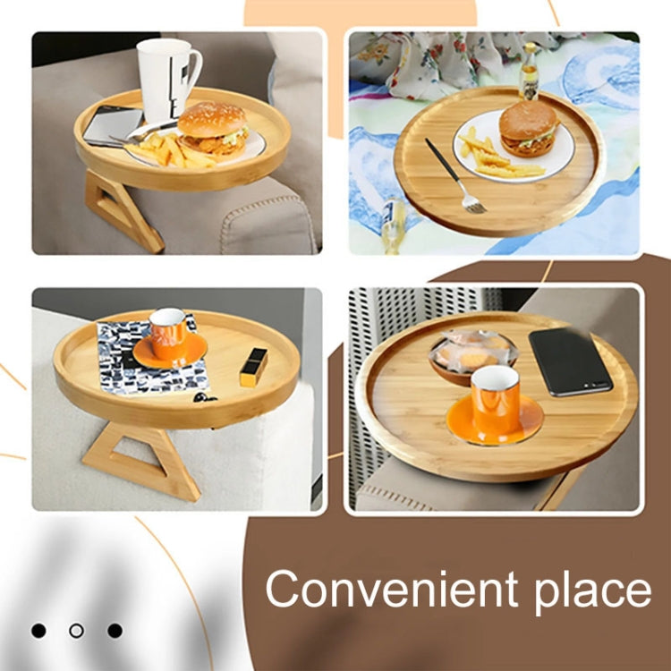 25cm Foldable Sofa Round Tray Home Couch Armrest Pallet, Style: Pine Wood - Shelf & Hooks by PMc TechLife | Online Shopping South Africa | PMc TechLife | Buy Now Pay Later Mobicred