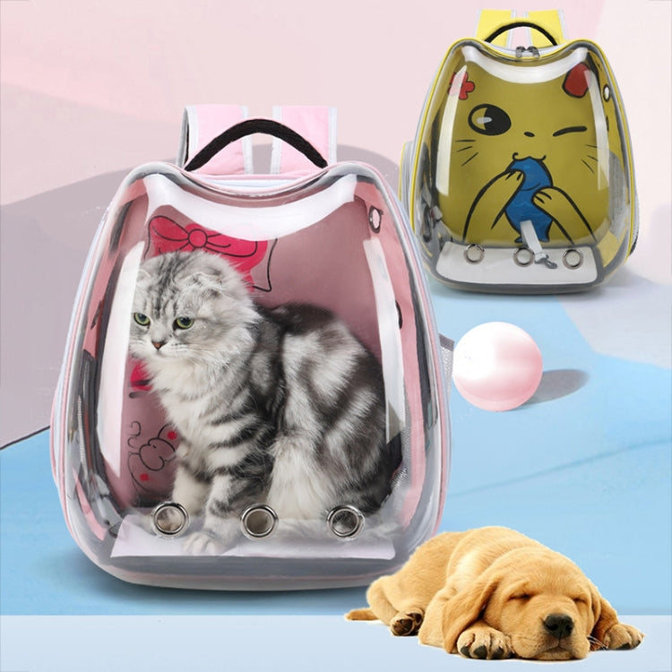 Cartoon Pattern Cat Transparent Pet Bag Space Capsule Portable Pet Backpack, Color: Grey - Pet Bags by PMC TechLife | Online Shopping South Africa | PMC TechLife | Buy Now Pay Later Mobicred
