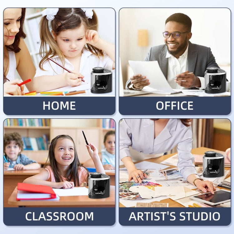 TENWIN Electrical Pencil Sharpener Student Stationery Semi-Automatic Sharpeners Battery Model(Pink) - free shipping - PMc TechLife - Order now!