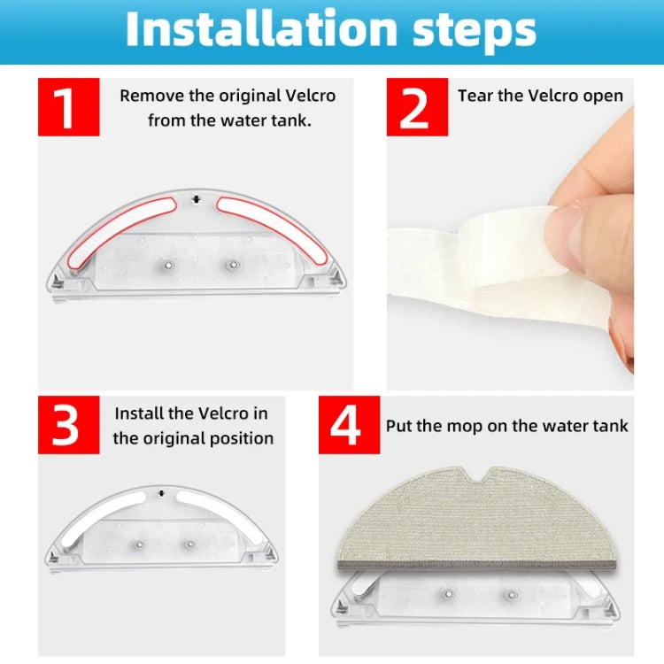 For Xiaomi/Roborock Sweeper T4/T6/T7 PRO/P5/S50 Water Tank Fixing Sticker(4pcs/set) - For Roborock Accessories by PMc TechLife | Online Shopping South Africa | PMc TechLife | Buy Now Pay Later Mobicred